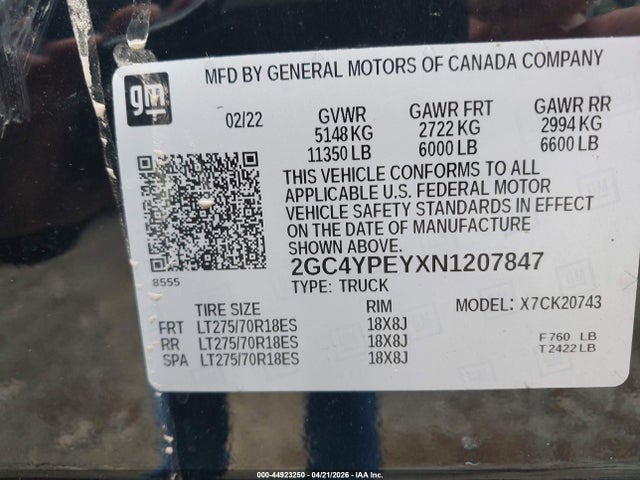 2GC4YPEYXN1207847 Chevrolet Silverado 2500hd 4wd Standard Bed Ltz