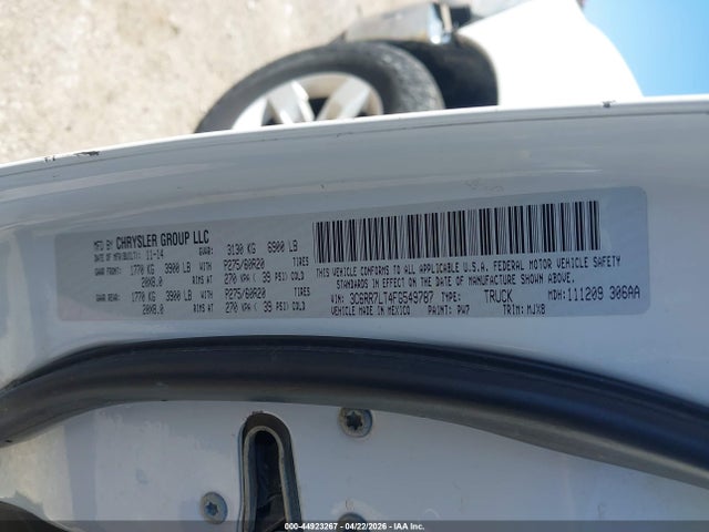 Продажа на аукционе авто 2015 Ram 1500 Big Horn, vin: 3C6RR7LT4FG549787, номер лота: 44923267