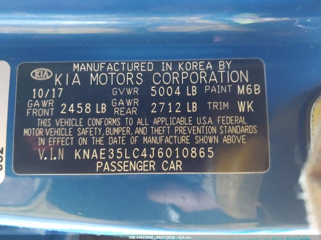 Продаж на аукціоні авто 2018 Kia Stinger Gt, vin: KNAE35LC4J6010865, номер лоту: 44923268