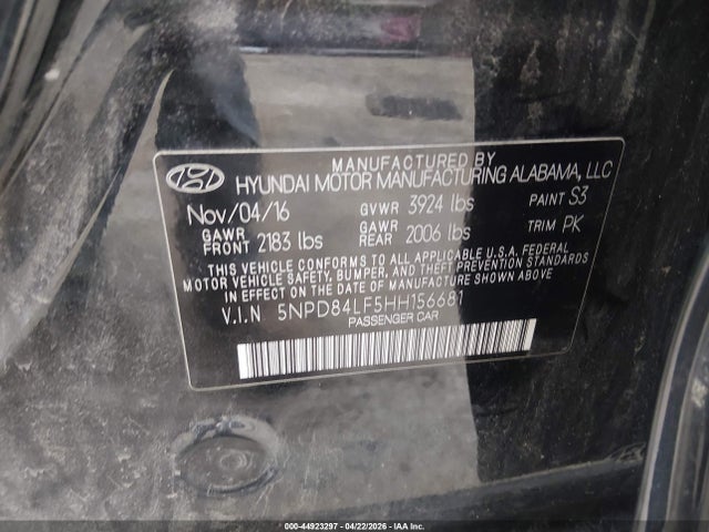 Продаж на аукціоні авто 2017 Hyundai Elantra Se, vin: 5NPD84LF5HH156681, номер лоту: 44923297