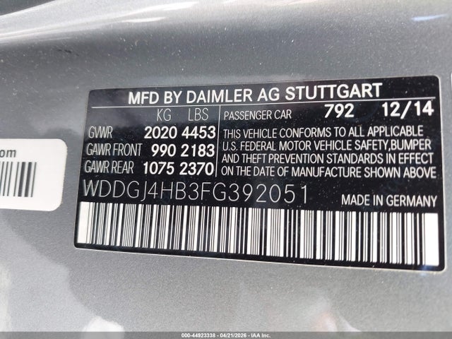 Продажа на аукционе авто 2015 Mercedes-benz C 250, vin: WDDGJ4HB3FG392051, номер лота: 44923338
