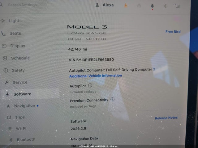 Aukcja sprzedaży 2020 Tesla Model 3 Long Range Dual Motor All-wheel Drive, vin: 5YJ3E1EB2LF663980, numer aukcji: 44923348