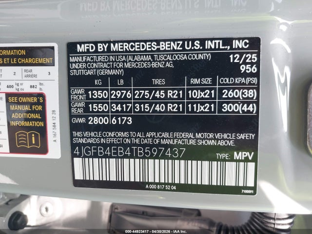 Mercedes-Benz GLE 350 2026 4JGFB4EB4TB597437 Image 9