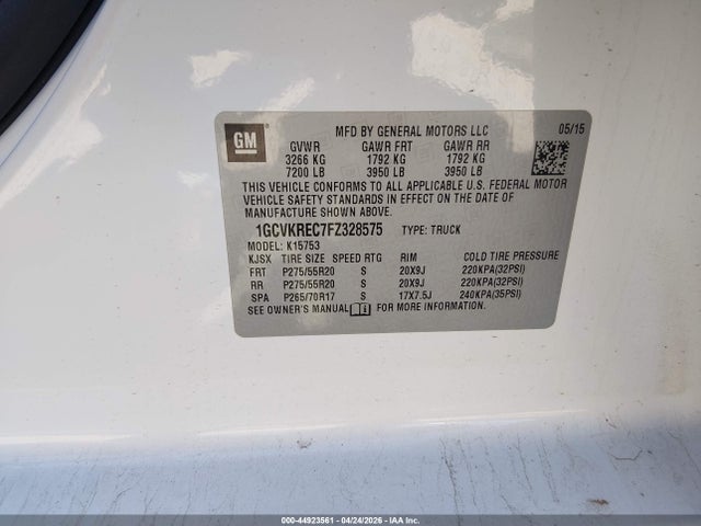 Chevrolet Silverado 1500 1lt 2015 1GCVKREC7FZ328575 Image 9