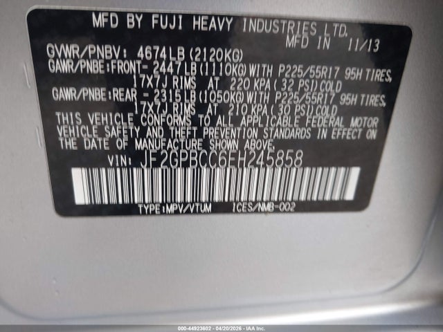 2014 SUBARU XV CROSSTREK HYBRID JF2GPBCC6EH245858 Photo 8