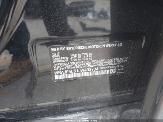 WBAJE5C51JWA93734 BMW 540I