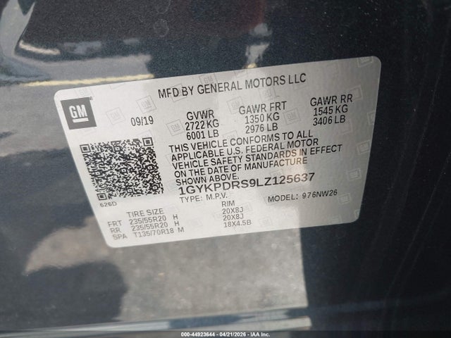 Продажа на аукционе авто 2020 Cadillac Xt6 Awd Premium Luxury, vin: 1GYKPDRS9LZ125637, номер лота: 44923644