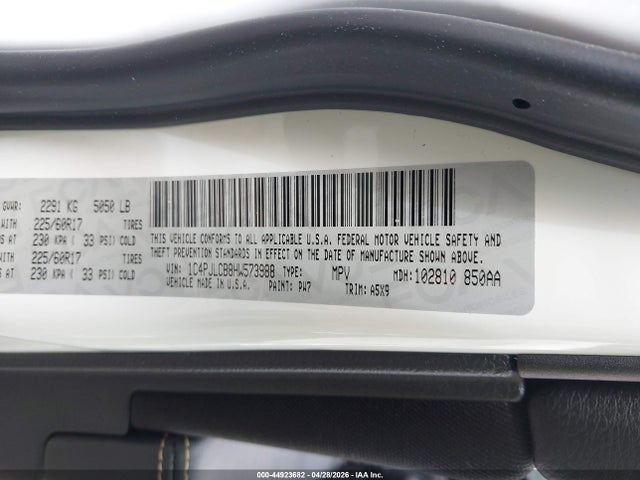 Продажа на аукционе авто 2017 Jeep Cherokee Latitude Fwd, vin: 1C4PJLCB8HW573988, номер лота: 44923682