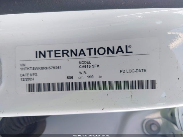 Продаж на аукціоні авто 2024 International Cv, vin: 1HTKTSWK8RH579261, номер лоту: 44923710