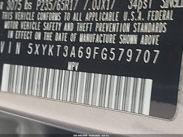 5XYKT3A69FG579707 KIA SORENTO LX