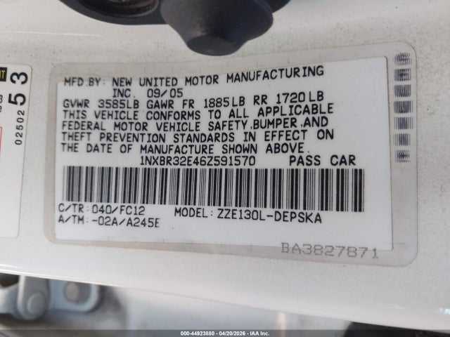 2006 TOYOTA COROLLA 1NXBR32E46Z591570 Photo 8