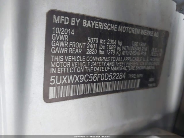 Aukcja sprzedaży 2015 Bmw X3 Xdrive28i, vin: 5UXWX9C56F0D52284, numer aukcji: 44923916
