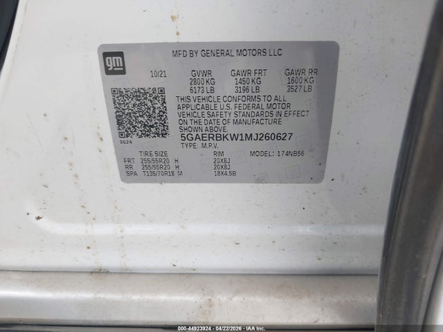 Продаж на аукціоні авто 2021 Buick Enclave Fwd Essence, vin: 5GAERBKW1MJ260627, номер лоту: 44923924