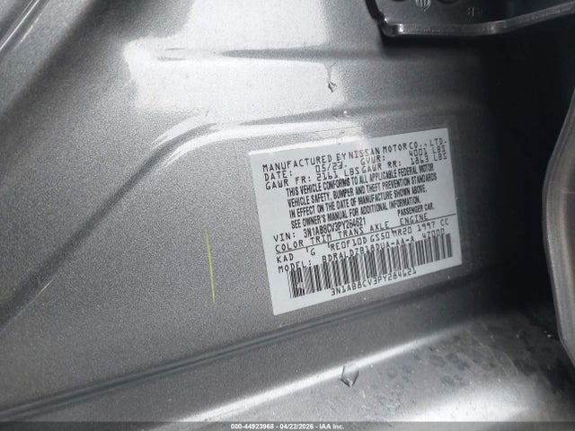2023 Nissan Sentra Sv Xtronic Cvt მანქანა იყიდება აუქციონზე, vin: 3N1AB8CV3PY284621, აუქციონის ნომერი: 44923968