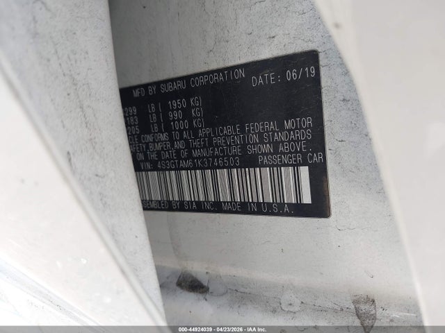 Aukcja sprzedaży 2019 Subaru Impreza 2.0i Sport, vin: 4S3GTAM61K3746503, numer aukcji: 44924039