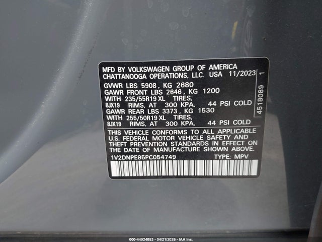 Продажа на аукционе авто 2023 Volkswagen Id.4 Awd Pro, vin: 1V2DNPE85PC054749, номер лота: 44924053