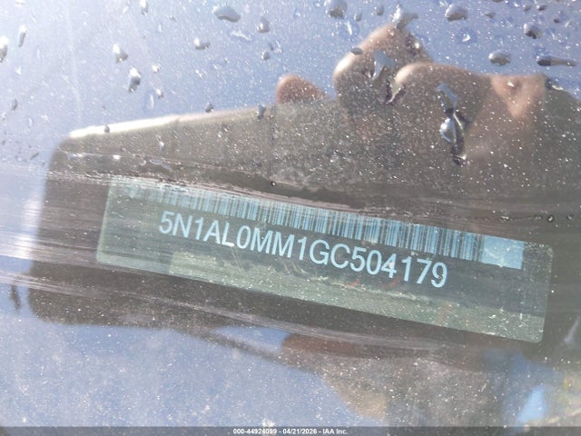 Aukcja sprzedaży 2016 Infiniti Qx60, vin: 5N1AL0MM1GC504179, numer aukcji: 44924099