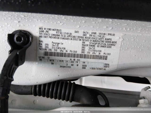 Aukcja sprzedaży 2016 Ford Focus Se, vin: 1FADP3F21GL320692, numer aukcji: 44924110