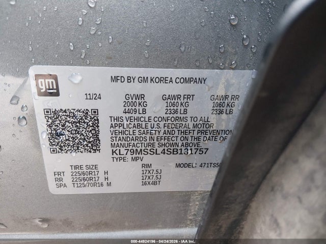Продаж на аукціоні авто 2025 Chevrolet Trailblazer Awd Activ, vin: KL79MSSL4SB131757, номер лоту: 44924196