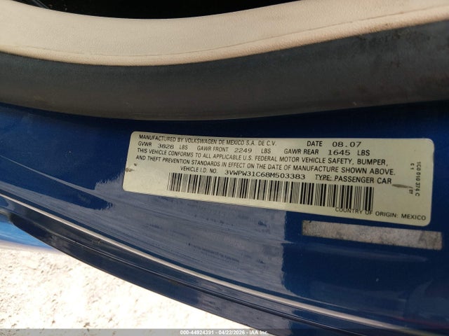 Продаж на аукціоні авто 2008 Volkswagen New Beetle S, vin: 3VWPW31C68M503383, номер лоту: 44924391
