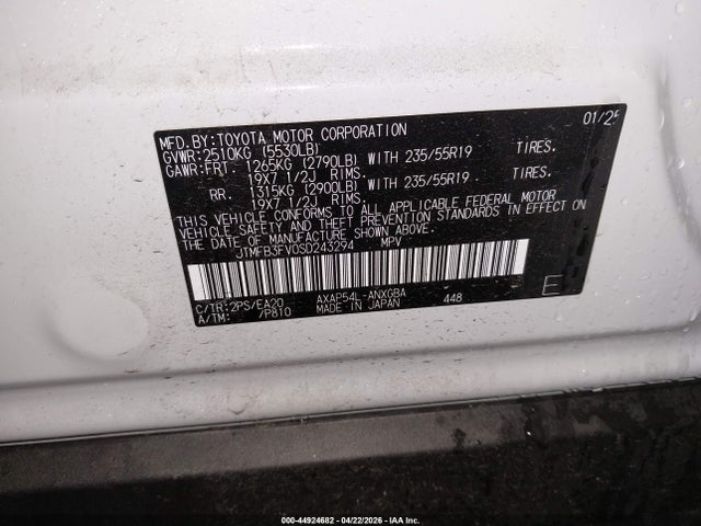 JTMFB3FV0SD243294 Toyota Rav4 Plug-in Hybrid Xse