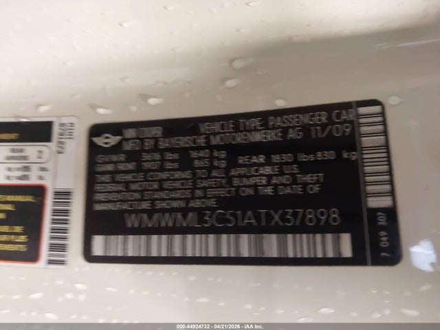 Aukcja sprzedaży 2010 Mini Cooper Clubman, vin: WMWML3C51ATX37898, numer aukcji: 44924732