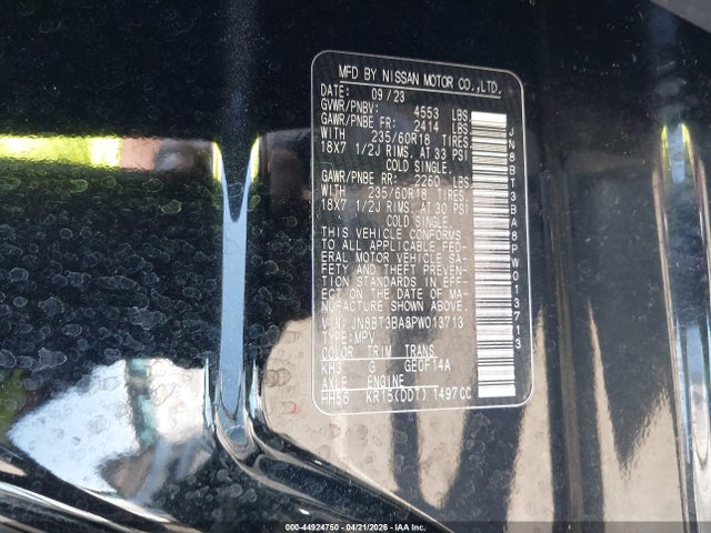 Продаж на аукціоні авто 2023 Nissan Rogue Sv Fwd, vin: JN8BT3BA8PW013713, номер лоту: 44924750