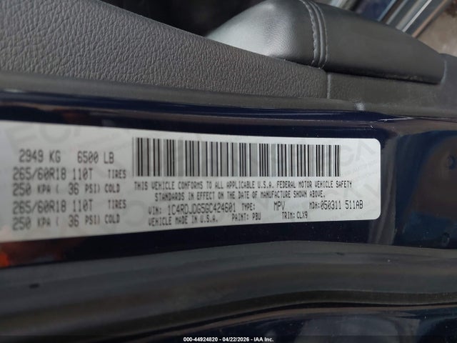 Продаж на аукціоні авто 2016 Dodge Durango Limited, vin: 1C4RDJDG5GC424601, номер лоту: 44924820
