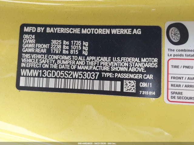 Mini Hardtop Cooper 2025 WMW13GD05S2W53037 Image 9