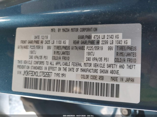 Mazda Cx-5 Grand Touring 2020 JM3KFBDM0L0762997 Image 9