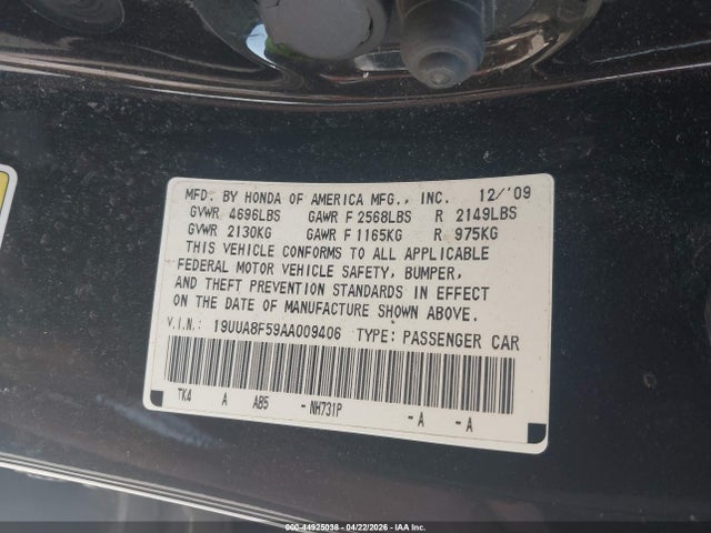 Продаж на аукціоні авто 2010 Acura Tl 3.5, vin: 19UUA8F59AA009406, номер лоту: 44925038