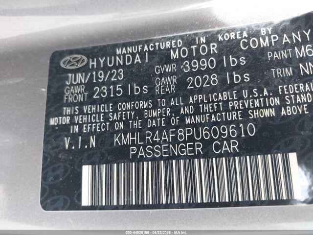 44925158 :رقم المزاد ، KMHLR4AF8PU609610 vin ، 2023 Hyundai Elantra N Line مزاد بيع