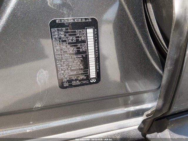 2021 Infiniti Qx50 Luxe Awd მანქანა იყიდება აუქციონზე, vin: 3PCAJ5BB6MF110636, აუქციონის ნომერი: 44925165