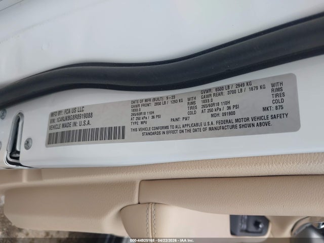2024 Jeep Grand Cherokee L Limited 4x4 მანქანა იყიდება აუქციონზე, vin: 1C4RJKBG8R8919088, აუქციონის ნომერი: 44925168