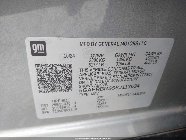 Aukcja sprzedaży 2025 Buick Enclave Sport Touring Fwd, vin: 5GAERBRS5SJ113534, numer aukcji: 44925206