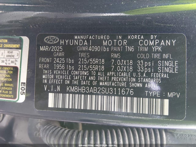 Hyundai Kona Sel 2025 KM8HB3AB2SU311676 Image 9
