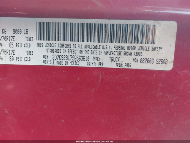 Aukcja sprzedaży 2009 Dodge Ram 2500 St, vin: 3D7KS28L79G563610, numer aukcji: 44925395