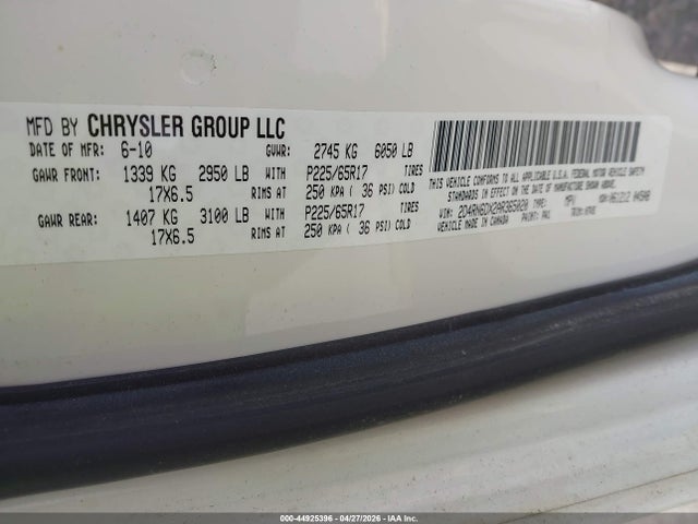 Aukcja sprzedaży 2010 Dodge Grand Caravan Crew, vin: 2D4RN6DX2AR365020, numer aukcji: 44925396