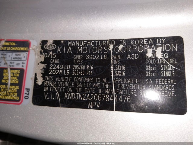 KIA Soul ! 2016 KNDJN2A20G7844476 Image 9
