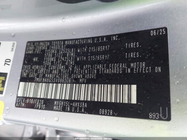 7MUFBABG5SV086206 Toyota Corolla Cross Hybrid Se