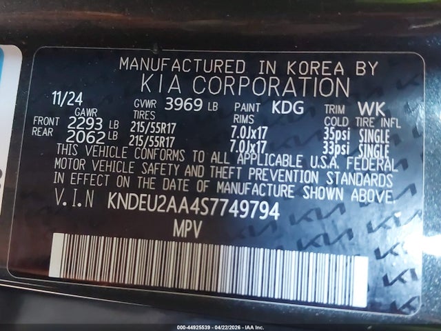 Продаж на аукціоні авто 2025 Kia Seltos S, vin: KNDEU2AA4S7749794, номер лоту: 44925539