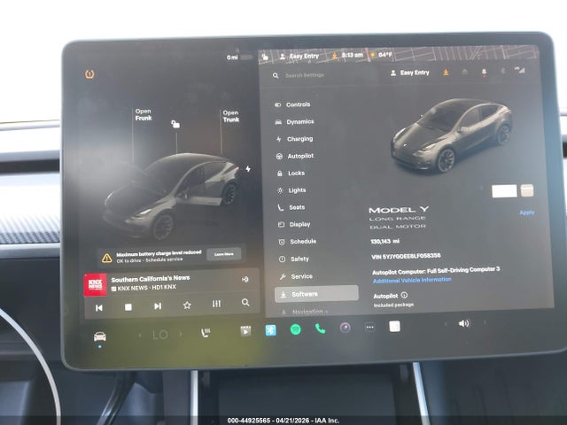 Продаж на аукціоні авто 2020 Tesla Model Y Long Range Dual Motor All-wheel Drive, vin: 5YJYGDEE8LF058356, номер лоту: 44925565