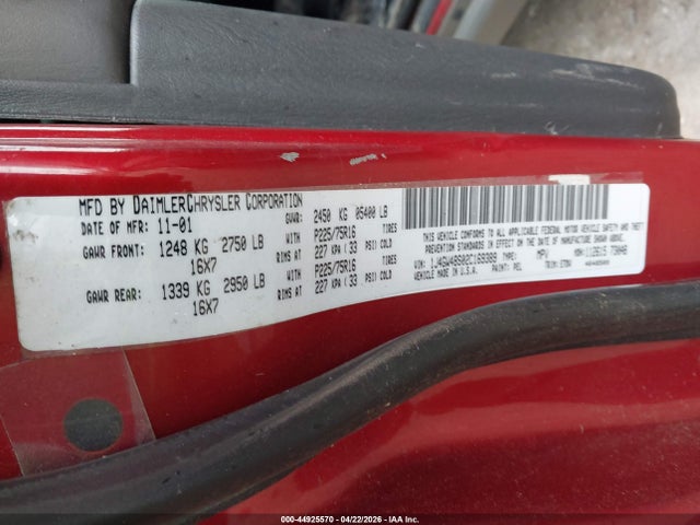 Продажа на аукционе авто 2002 Jeep Grand Cherokee Laredo, vin: 1J4GW48S02C169389, номер лота: 44925570