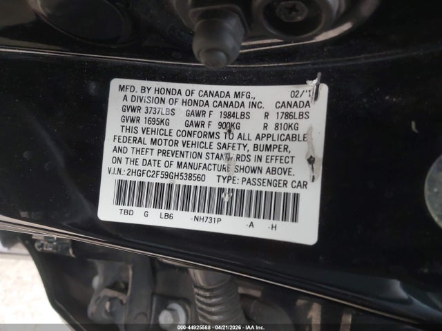 2HGFC2F59GH538560 Honda Civic Lx