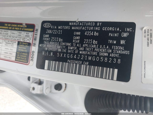 5XXG64J21MG058238 KIA K5 Gt-line
