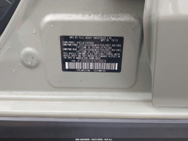 Aukcja sprzedaży 2015 Subaru Xv Crosstrek 2.0i Premium, vin: JF2GPADC0F8258809, numer aukcji: 44925659