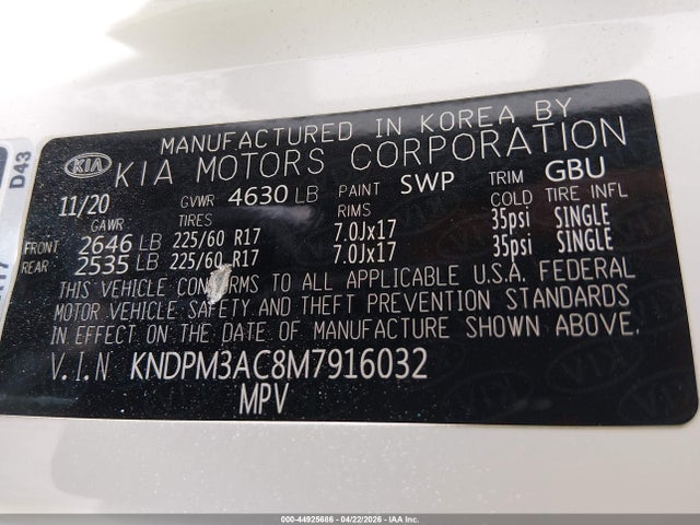 KIA Sportage Lx 2021 KNDPM3AC8M7916032 Image 9
