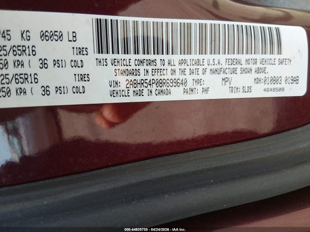 44925705 :رقم المزاد ، 2A8HR54P08R699640 vin ، 2008 Chrysler Town & Country Touring مزاد بيع