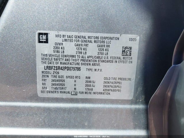 Aukcja sprzedaży 2023 Buick Envision Avenir Awd, vin: LRBFZSR42PD079786, numer aukcji: 44925860