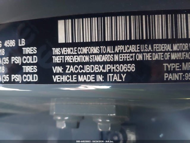 Продаж на аукціоні авто 2018 Jeep Renegade Limited 4x4, vin: ZACCJBDBXJPH30656, номер лоту: 44925883